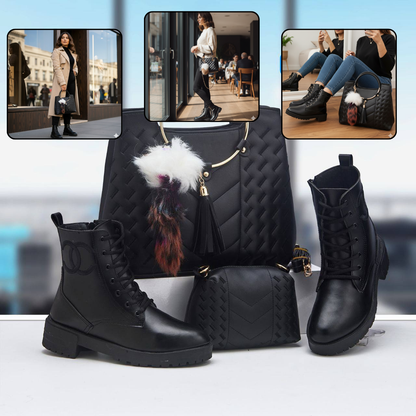 باقة الأناقة المتكاملة – صباط وصاك بنفس اللون + حقيبة مجانية