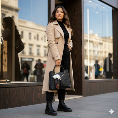 باقة الأناقة المتكاملة – صباط وصاك بنفس اللون + حقيبة مجانية